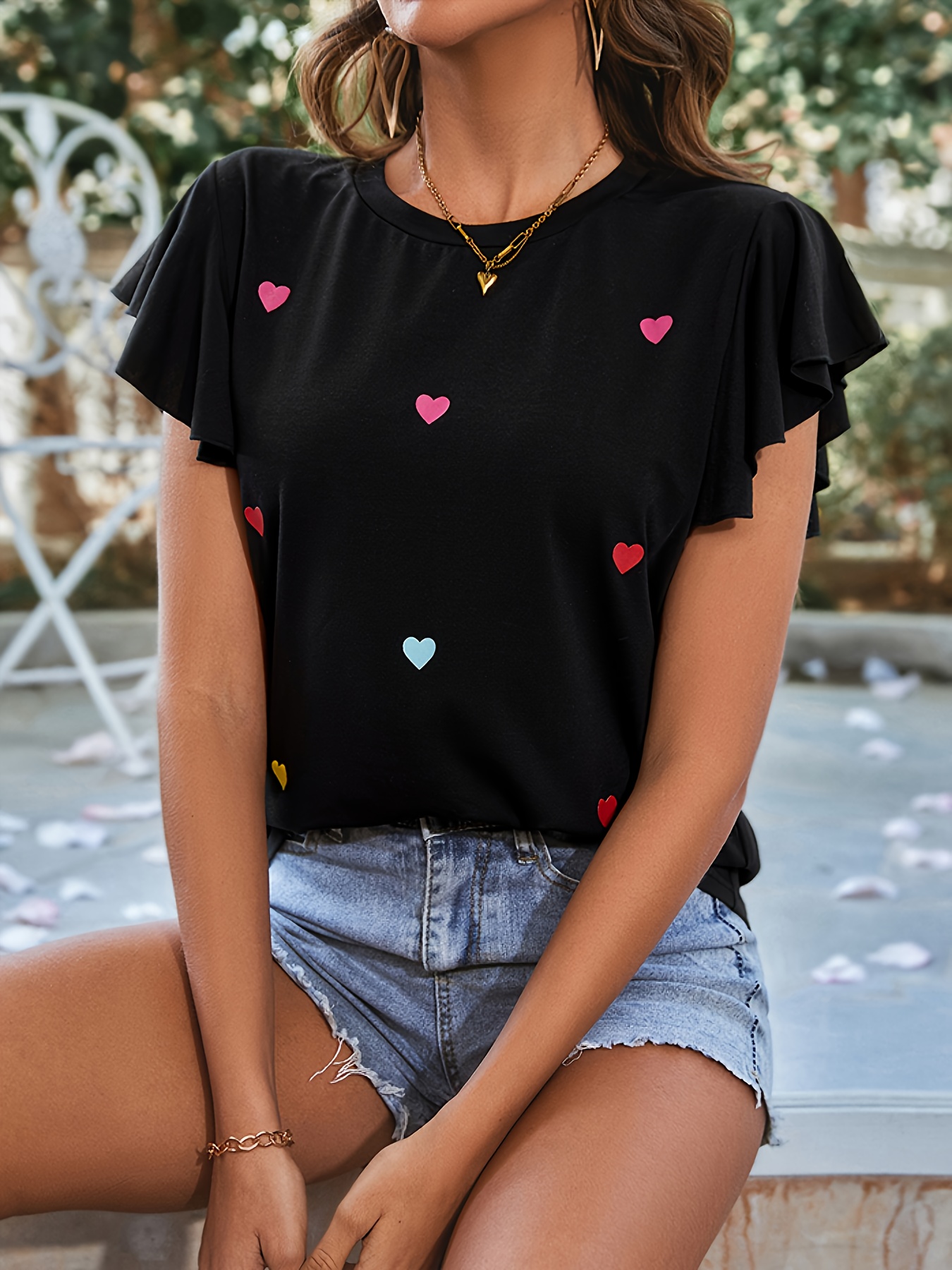 Heart Cutout Shirt - Temu Canada