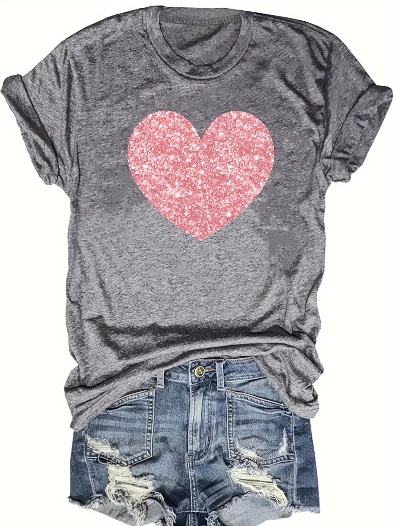  Tee Day Love Blusa para mujer, camiseta de manga estampada para  mujer, camiseta corta con corazón de San Valentín, camiseta blanca de manga  larga para mujer (blanco, L) : Ropa, Zapatos