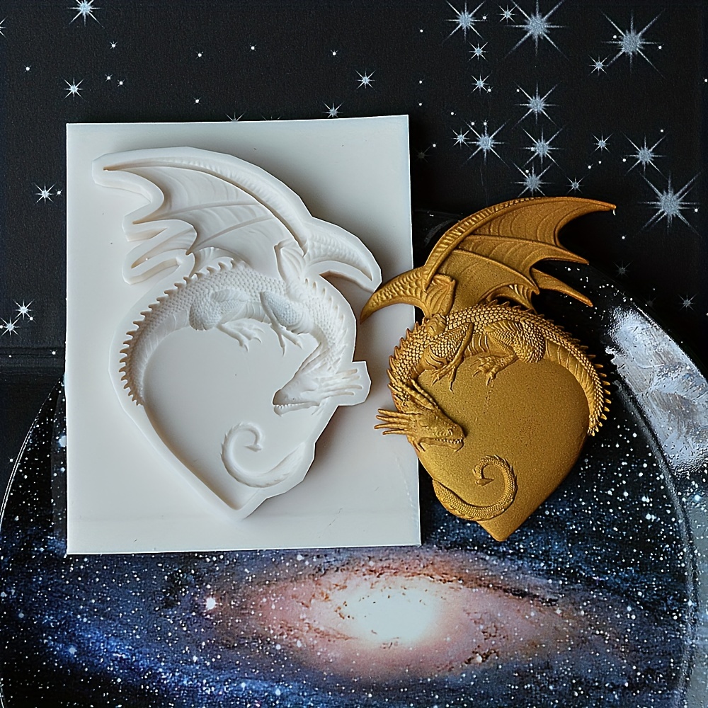 2PCS Dragon Resin Mold, Unique Silicone Dragon Mold for Epoxy Resin  Casting, 3D Large Animal Resin Concrete Polymer Clay Mold for DIY Art Craft  Wall