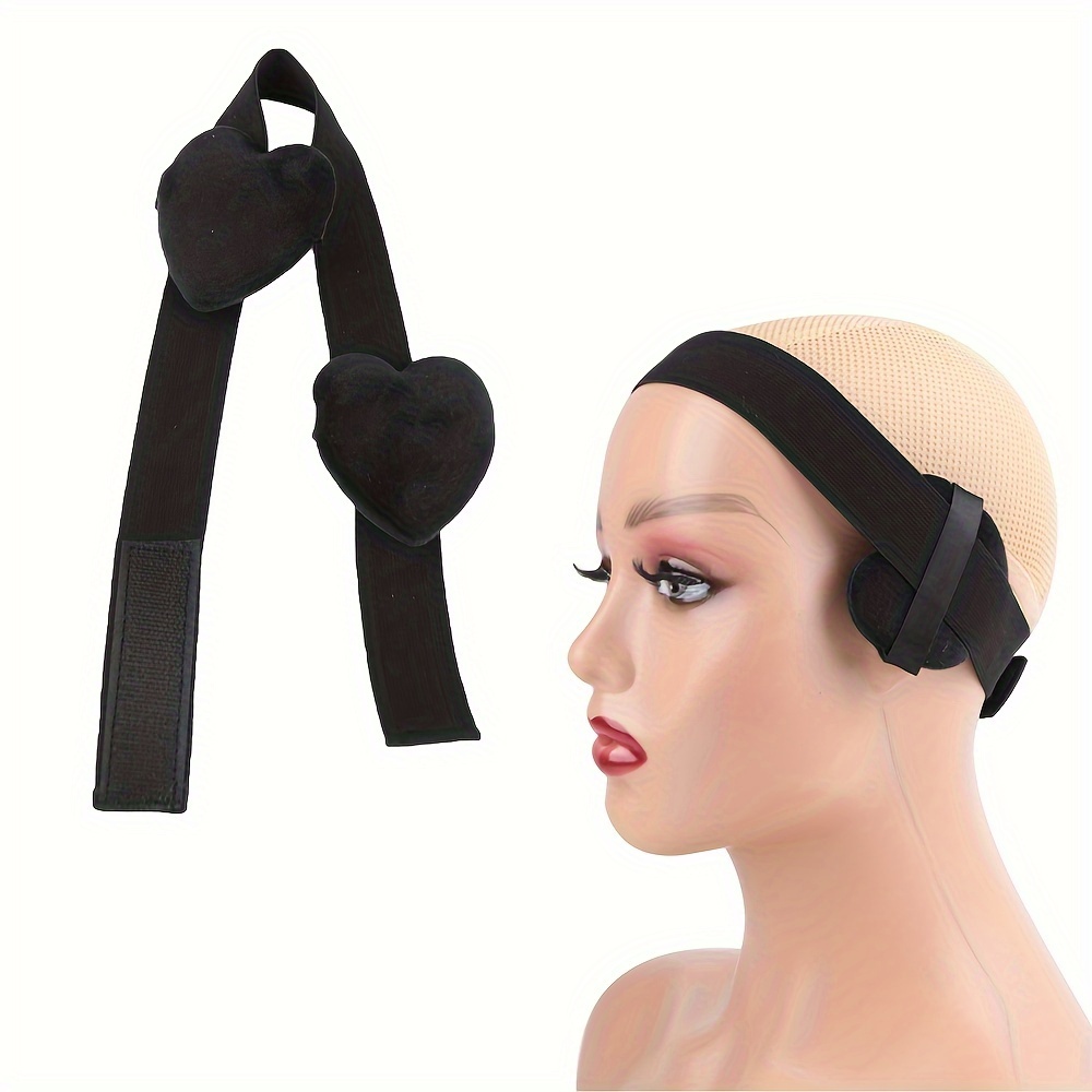 Natural Black Headband With Magic Tape Adjustable Wig Band 1 Pcs