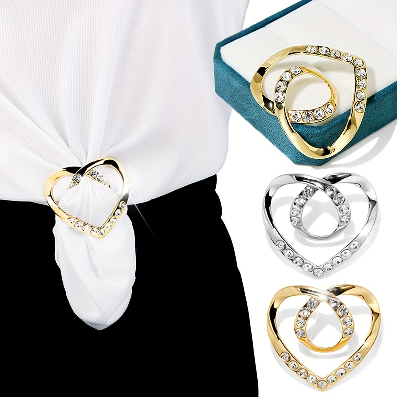 Silk Scarf Ring Clip T-Shirt Corner Hem Tie Brooch Women Scarves Clasp  Waist Buckle Fashion Metal Ring for Shirts Clothing Decor - AliExpress