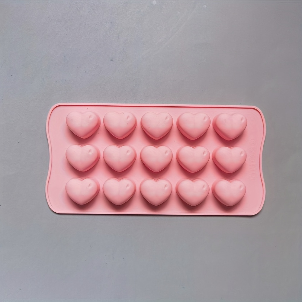 1pc, Heart Shaped Chocolate Mold, 3D Silicone Mold, 15 Cavity Candy Mold,  Fondant Mold, Baking Tools, Kitchen Accessories