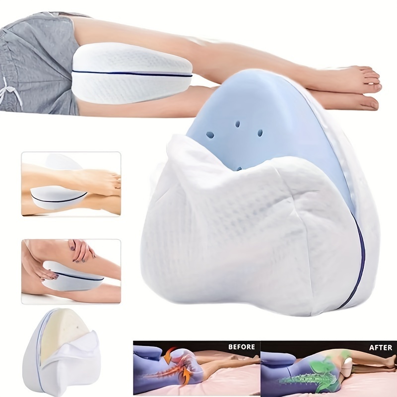Bespilow Sleep Better Contour Knee Pillow for Side Sleepers -Comfort Memory  Foam Knee Pillow for Between Legs Aligns Spine & Relieves Pressure - Leg