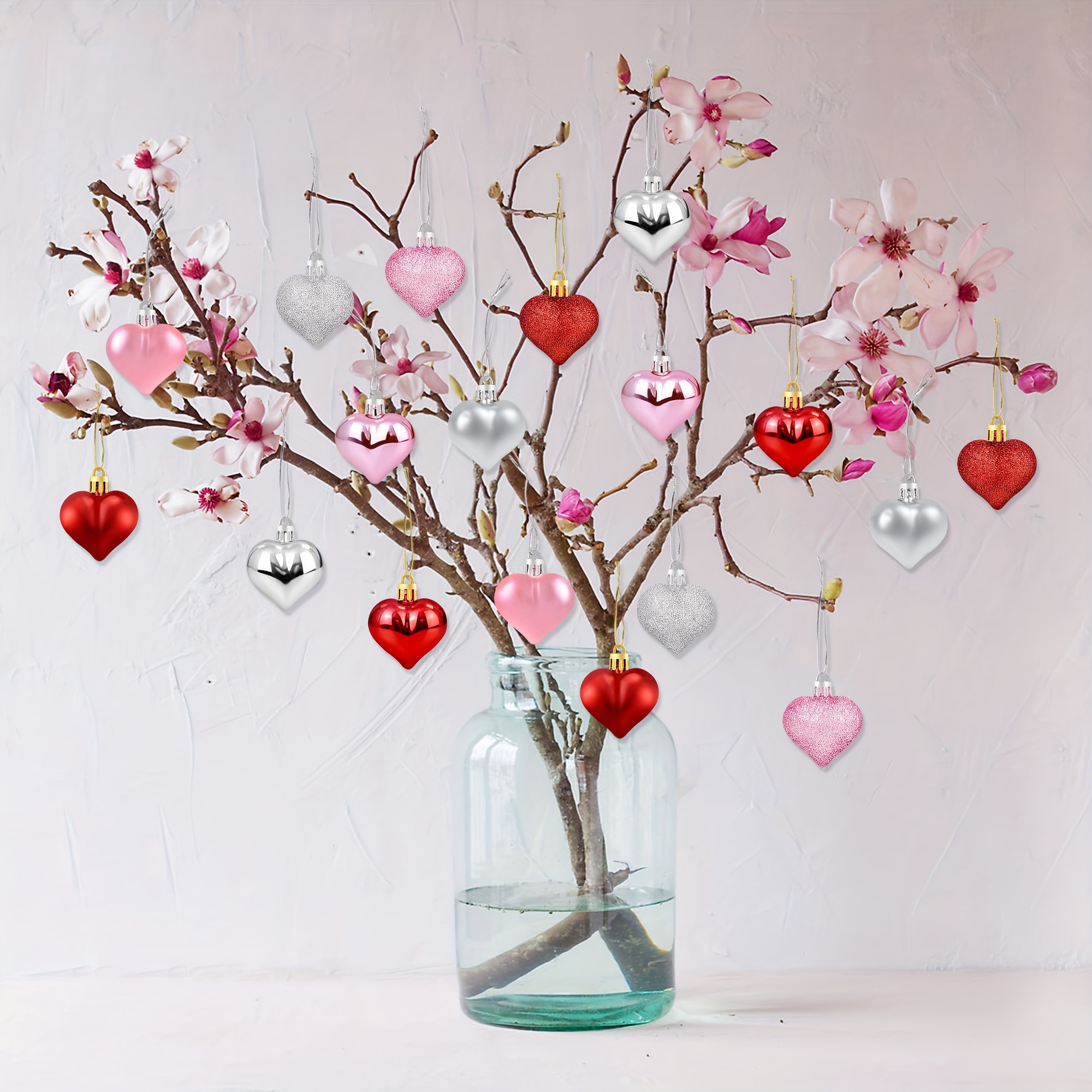 8pcs Décorations En Papier En Forme De Cœur Pour La Saint-Valentin  Ornements En Forme De