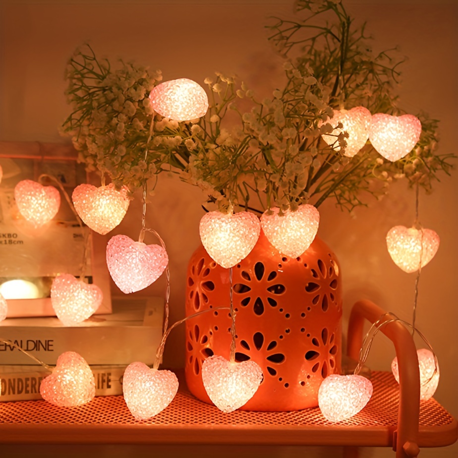 10 LED Warm White Love Heart Fairy String Light – Indoor Bedroom