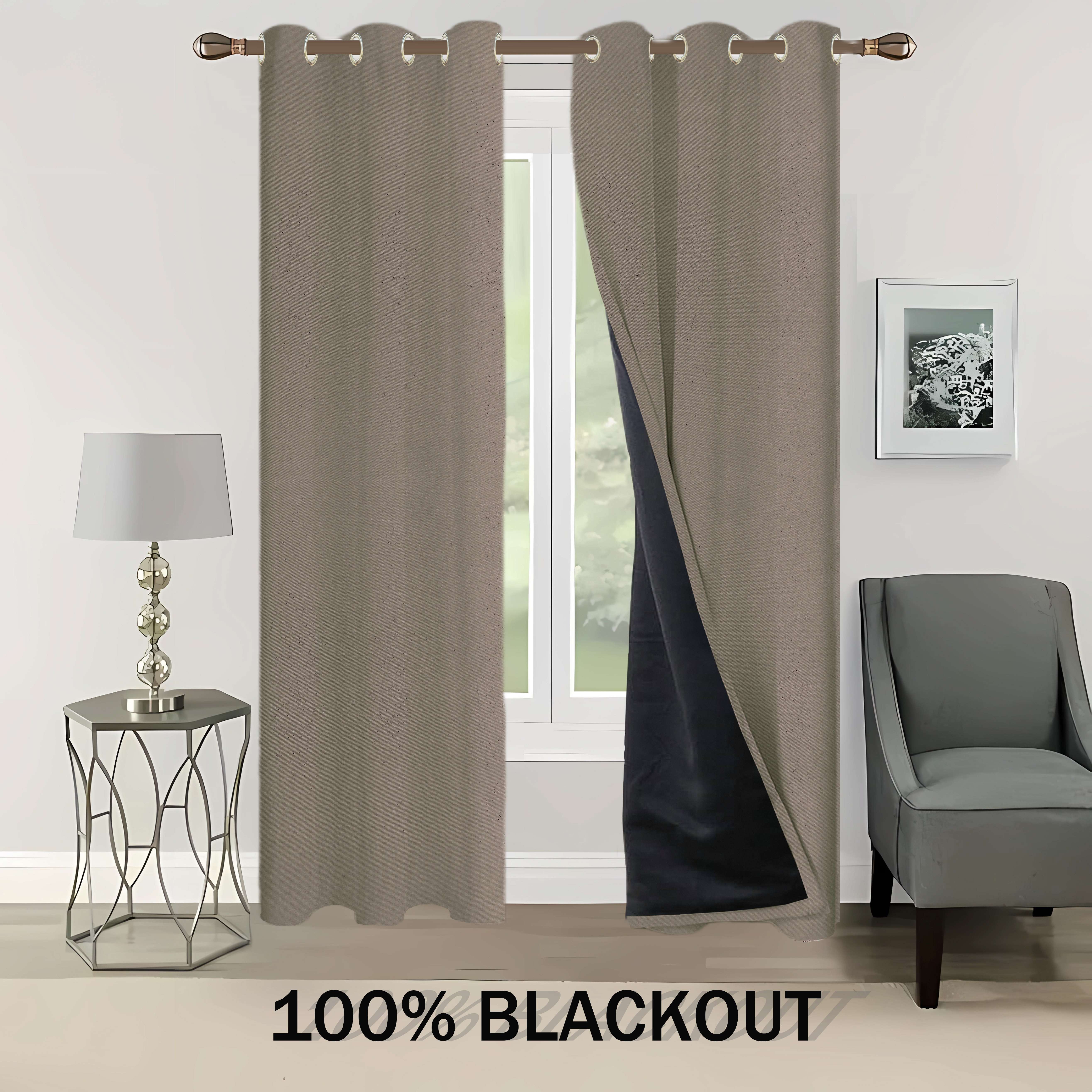 Cortinas 100 % blackout para sala de estar, con aspecto de lino natural y  forro de aislamiento térmico blanco