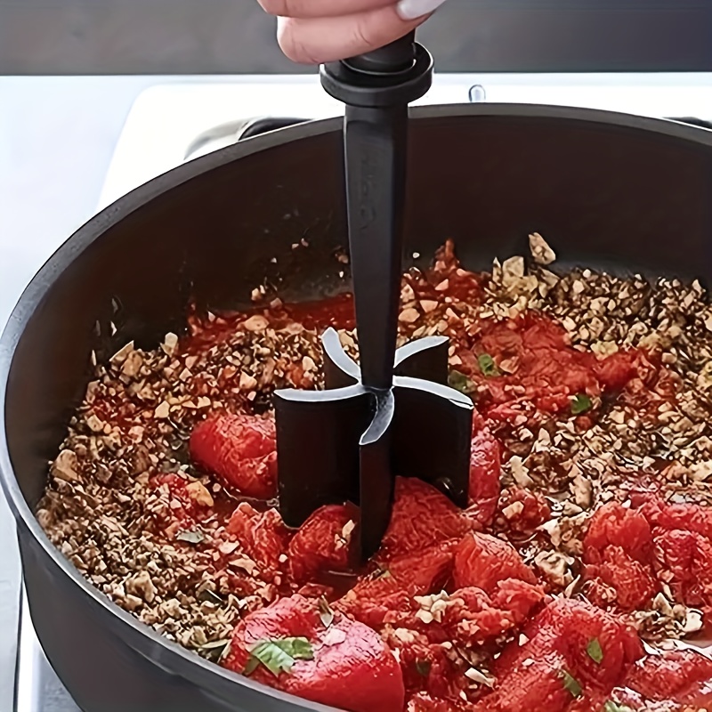 Meat Chopper, Multifunctional Ground Beef Masher With 5 Curve Blade, Nylon  Hamburger Chopper Utensil, Non-stick Mix Chopper, Chop And Stir Meat Masher