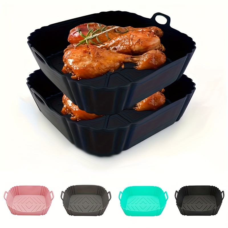 Air Fryer Silicone Pan Air Fryer Oven Pizza Fried Chicken Air Fryer  Accessories Disc Reusable Replacement Grill Pan Accessories