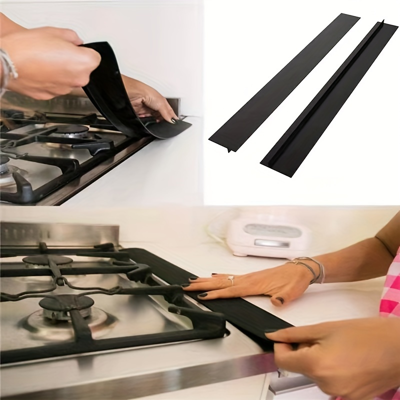  Linda's Essentials Silicone Stove Gap Covers (2 Pack), Heat  Resistant Oven Gap Filler Seals Gaps Between Stovetop and Counter, Easy to  Clean Stove Gap Guard (21 Inches, Black) : Appliances