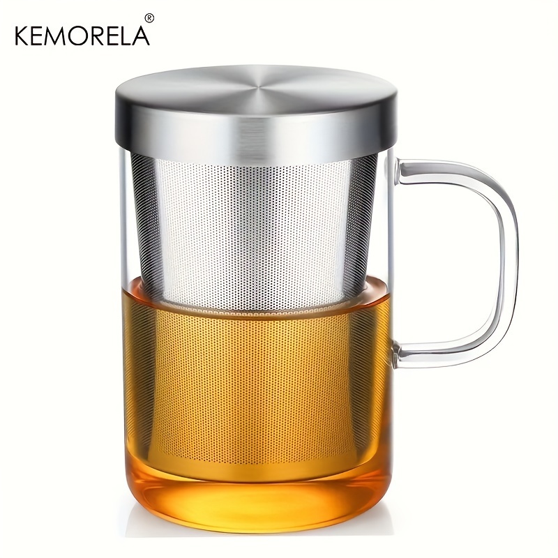 Taza de té con infusor y tapa Taza de té con tapa Teaware con filtro de  gran capacidad 16 onzas, azul marino