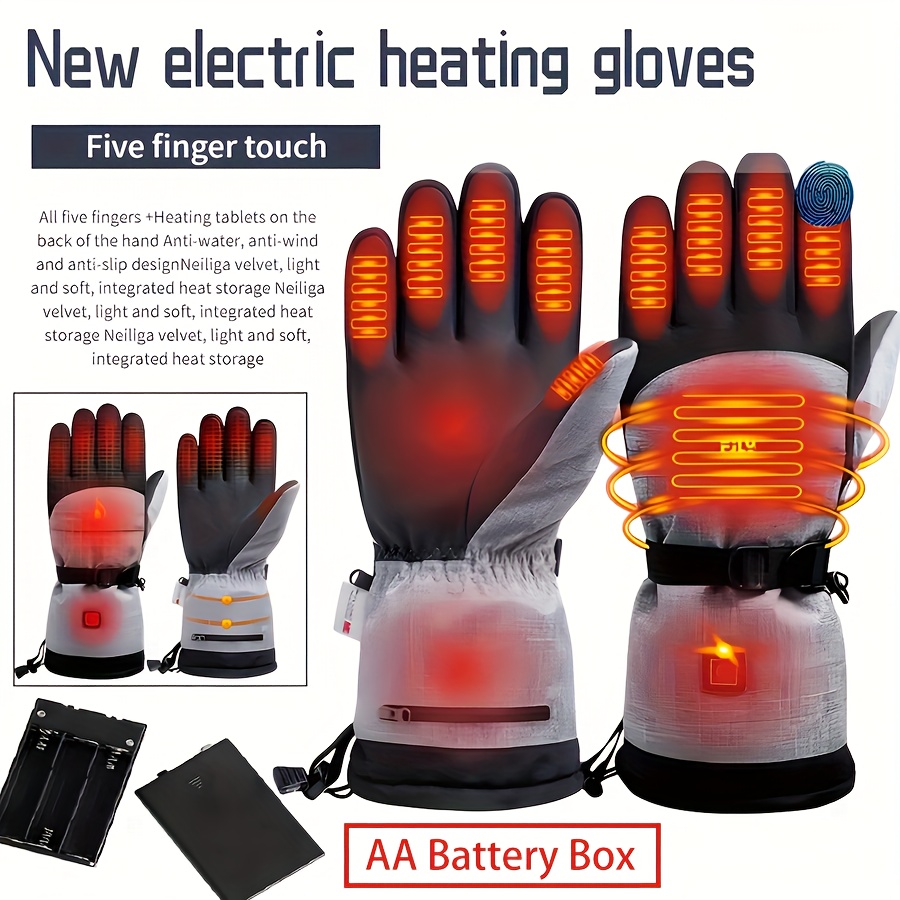 Guantes calefactables eléctricos para mujer, manoplas de gamuza cálidas  para pantalla táctil, alimentadas por USB, regalo