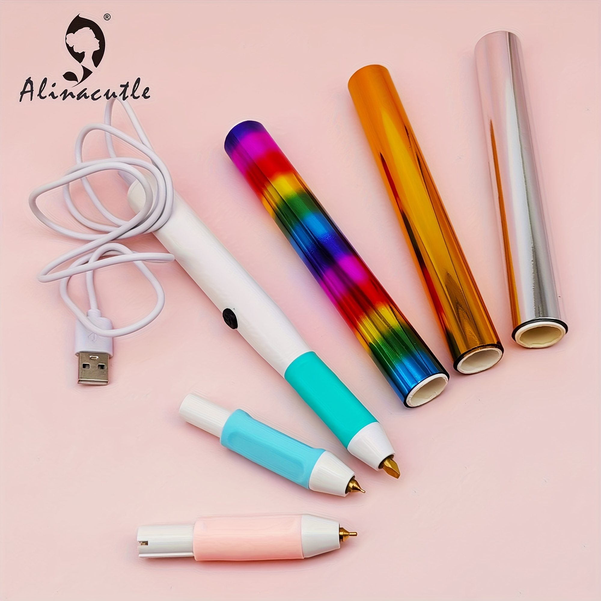 Interchange Heating Hot Stamping Pen 2.5mm/1.5mm/0.8mm Usb Heat-resistant  Grip For Shining Handwritten Freestyle Heat Foil Pens - Cutting Dies -  AliExpress