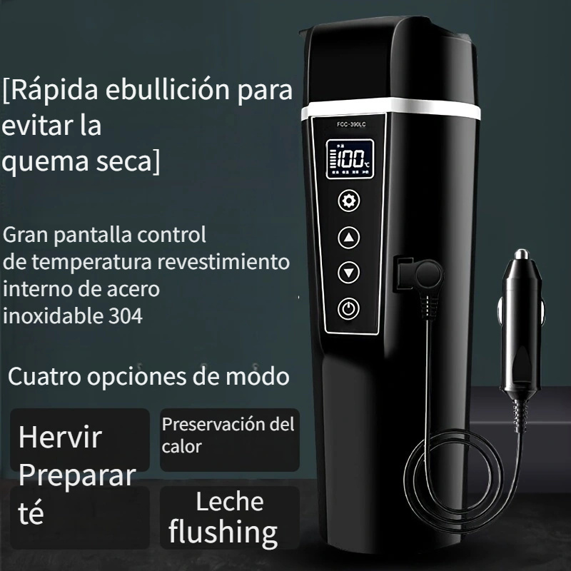 Calentador De Agua Cafetera Tetera Portatil Con Conexion Para Carro Auto 12V.