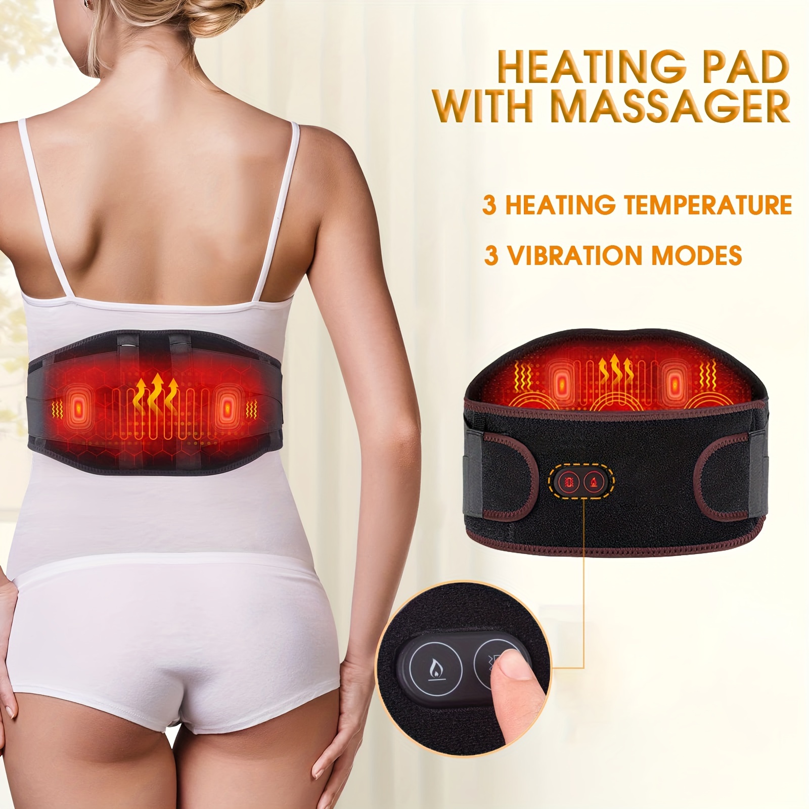 Low frequency pulse lumbar spine massager home physiotherapy waist support  heating waist and abdomen kneading massager