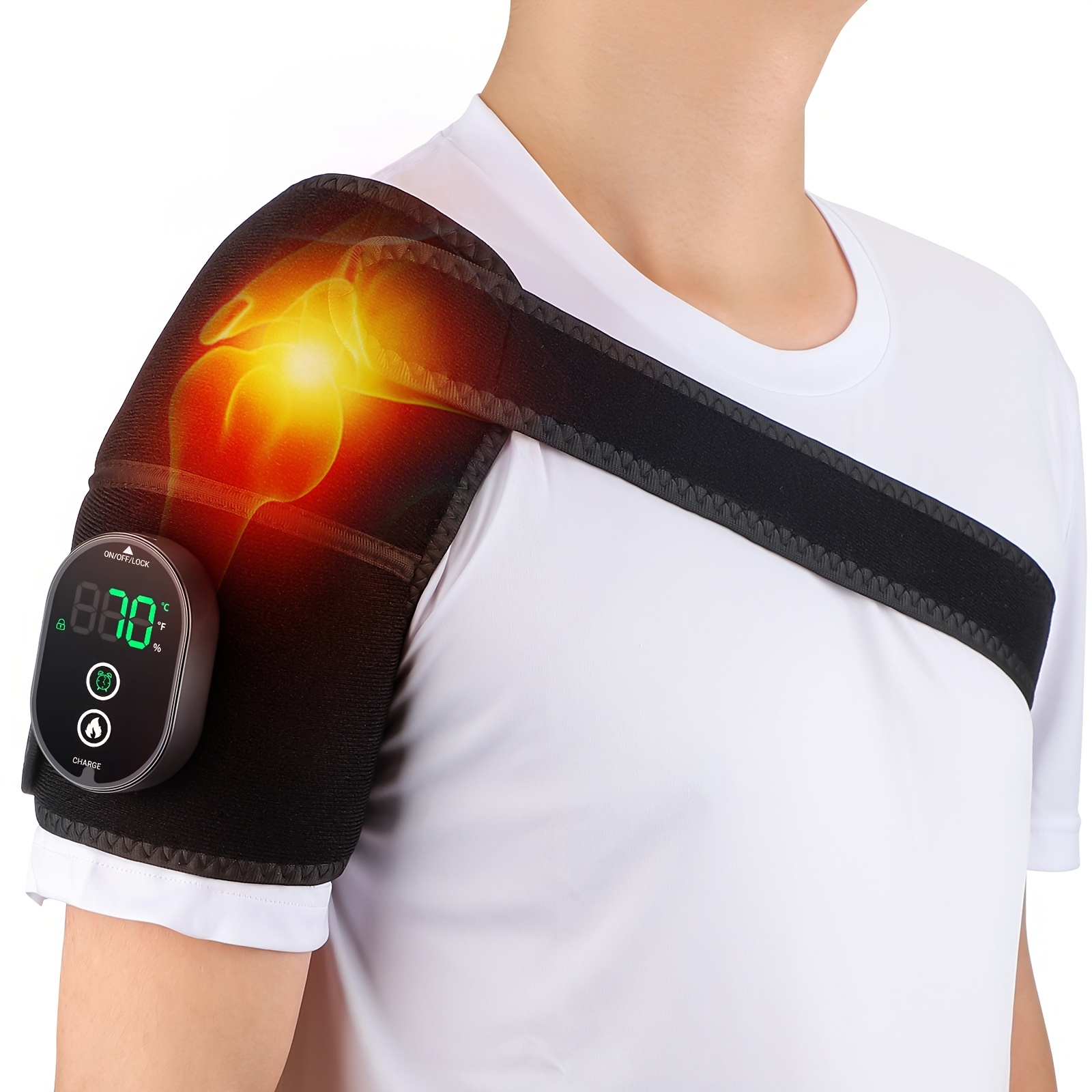 Electric Heating Pad for Shoulder Support for Dislocated Shoulder  Rehabilitation Injury Pain Relief Adjustable Shoulder Wrap