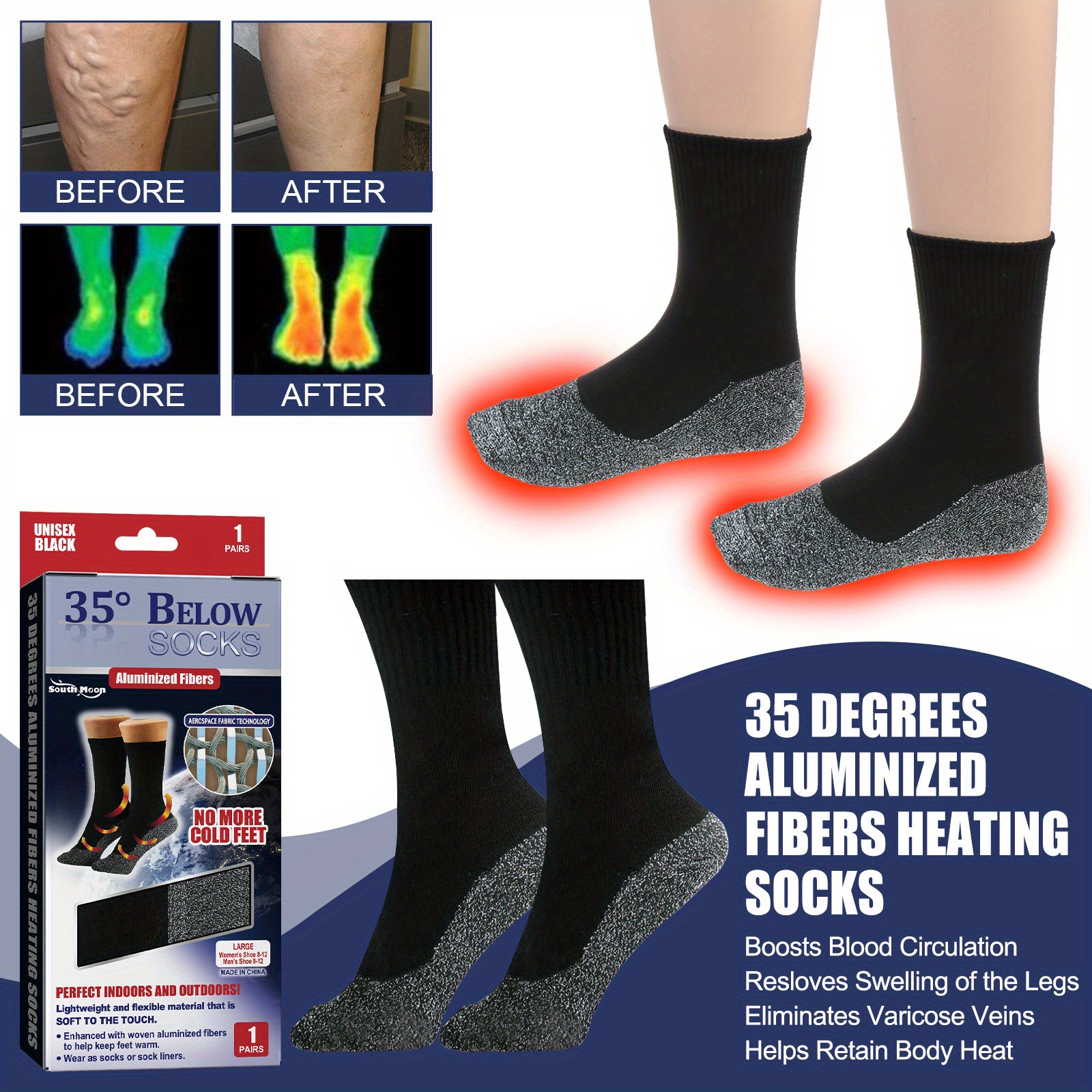 Heated Socks Battery Heating Settings Rechargeable Electric - Temu Canada