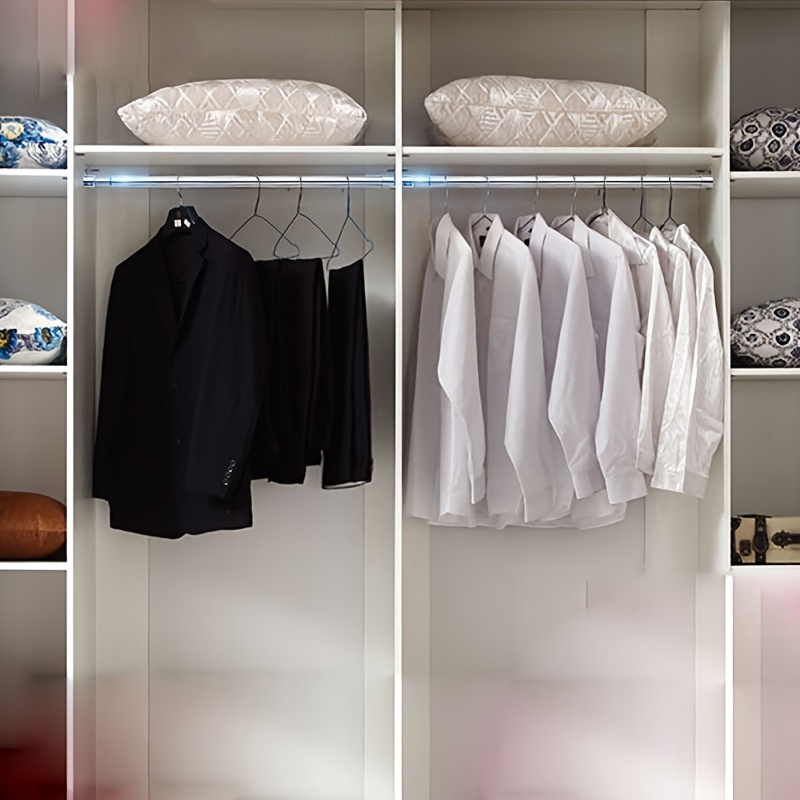 KESSER® Armario de tela resistente con barra para colgar ropa y estantes,  incluye 5 perchas