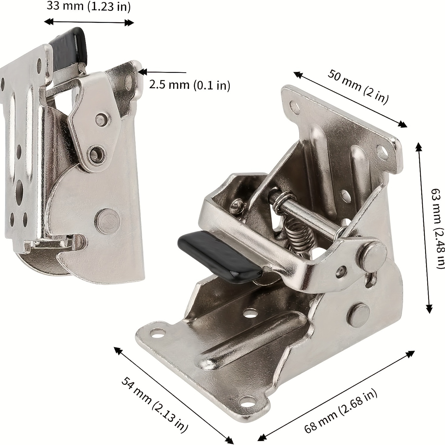 4Pcs Self Locking Hinge Strong Bearing Capacity Iron Folding Hinge Table  Leg Brackets Folding Tools