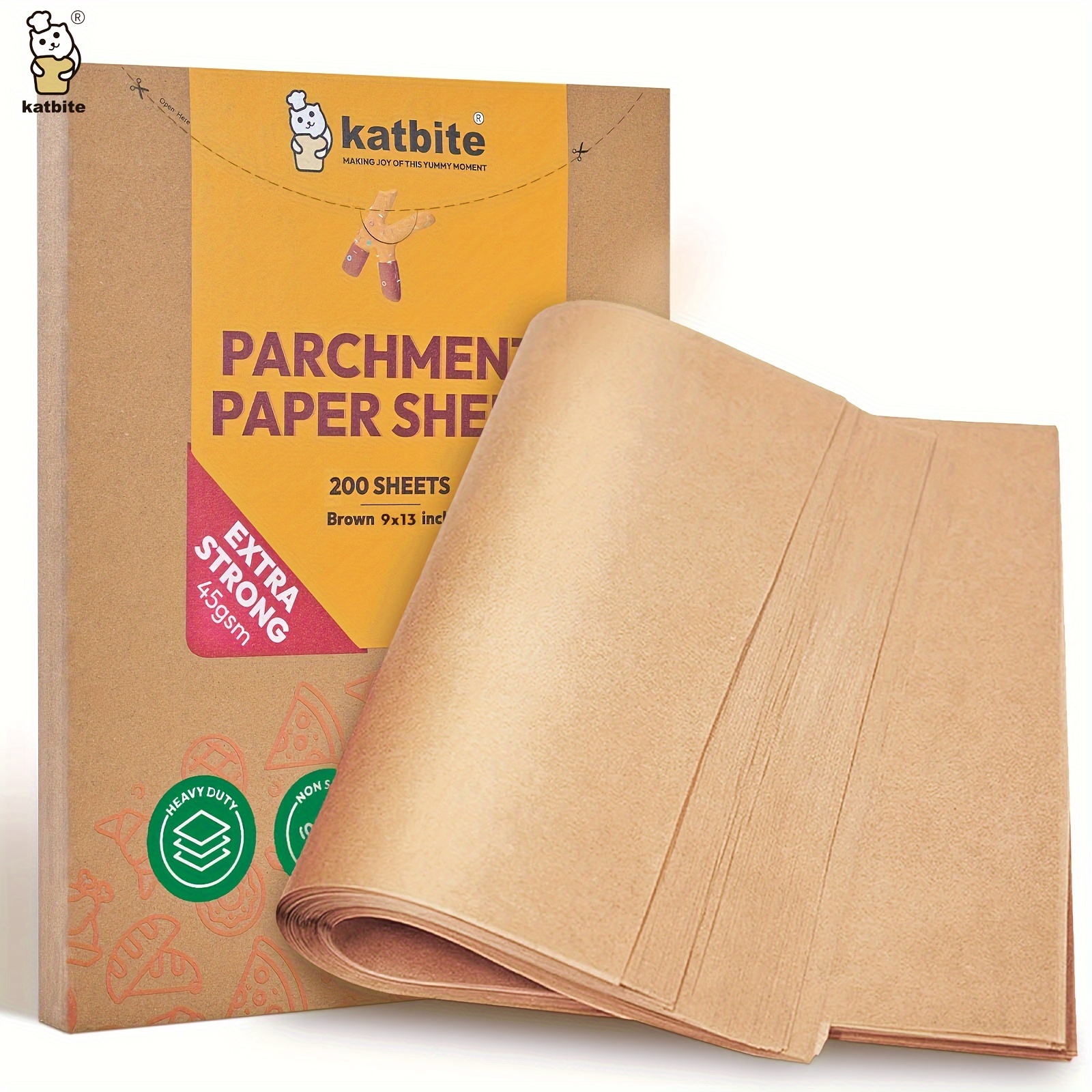 Katbite 100 Pcs Macaron Parchment Paper Sheets 12x16 Inch, Precut Prin
