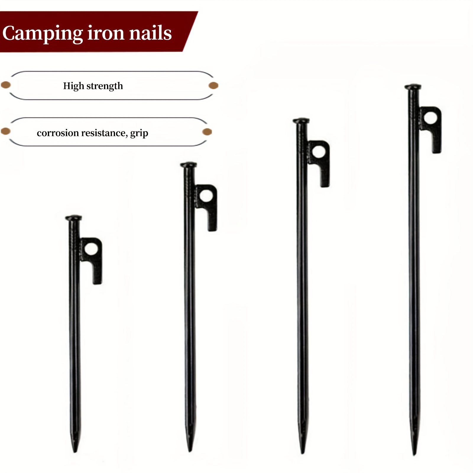 5 Piezas Herramientas Para Exteriores, Piquetas De Camping Más Largas Y  Gruesas Para Tienda De Campaña Con Piquetas De Tierra De Acero, Piquetas De  Camping De 20 Cm Para Playa Y Camping