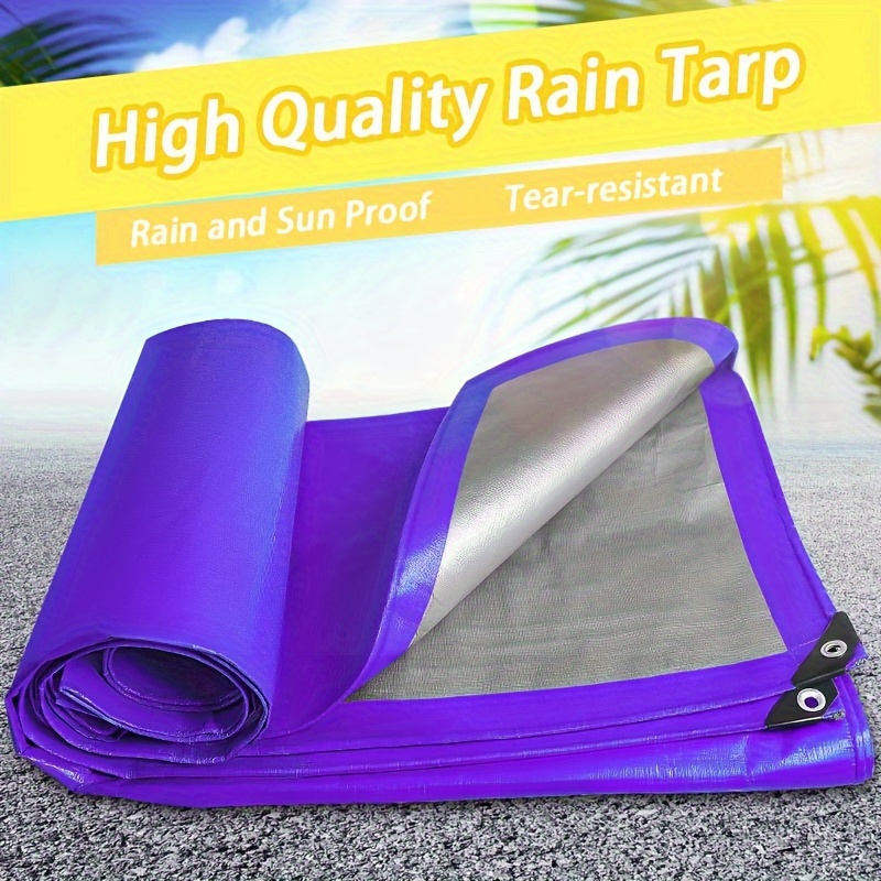  Lona de plástico impermeable, tela impermeable plegable para  exteriores, impermeable, resistente al viento, con ojales de metal, protege  contra el agua, para techo, campamento, al aire libre (azul 9.8 x 9.8 ft) 