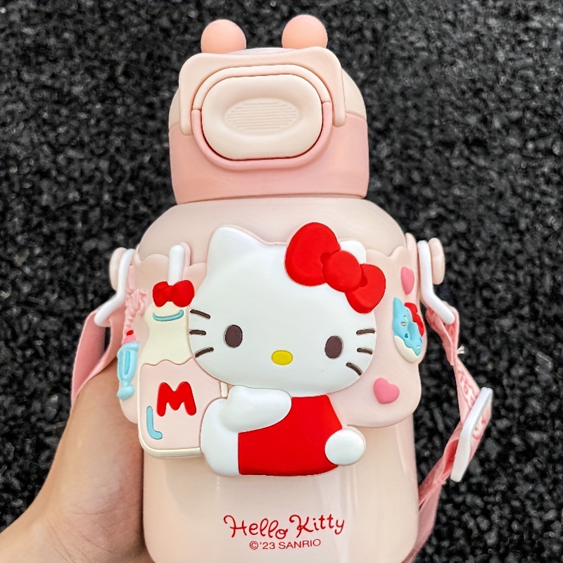 Sanrio Hello Kitty Vacuum Insulated Thermal Water Bottle 18.6oz, Stainless  Steel, Flip-Up Straw Spout, Locking Spout Cover And Bag, Durable Cup, Gift