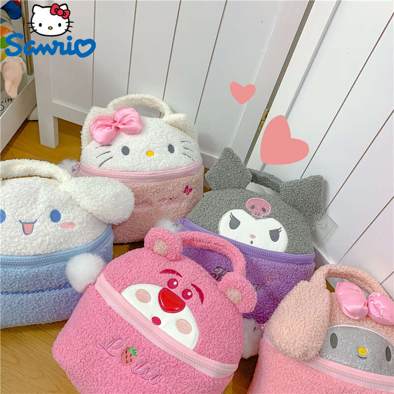 Kawaii Plush Hello Kitty Bag, Sweet Small Girls Backpack, Anime Fluffy Gift  Bag For Christmas - Temu