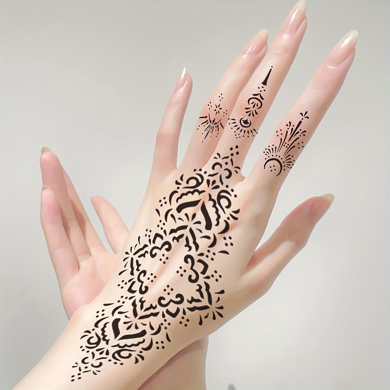 Large Henna Tattoo Stencils for Girls Woman Body Paint Indian Arabian  Tempora