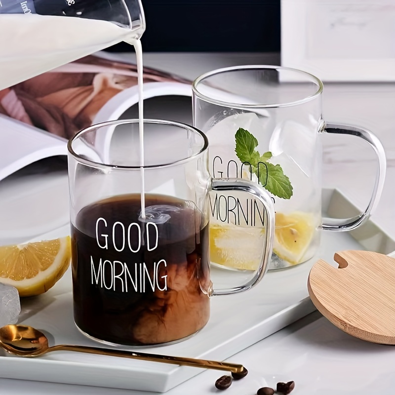 Tasse Double Paroi Good Morning - Design Élégant, Résistante à la Chaleur  - Idéale pour Café, Thé et Boissons Chaudes