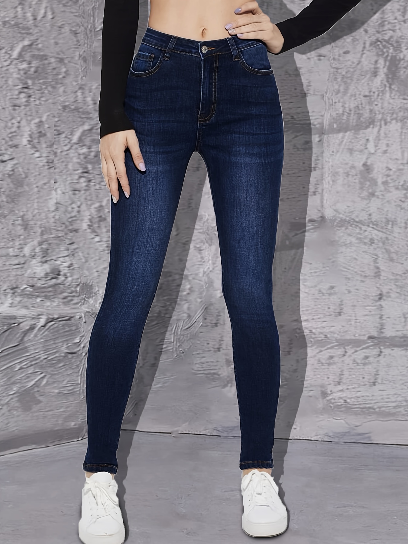 Women's Dark Blue Denim Jeans, Women's Dark Blue Jeans