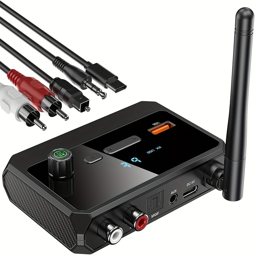 Transmetteur récepteur Bluetooth 5.3 2 en 1, 3.5mm, AUX RCA, USB, disque U,  musique stéréo, adaptateur Audio sans fil pour télévision, PC, voiture, Kit  haut-parleur - AliExpress