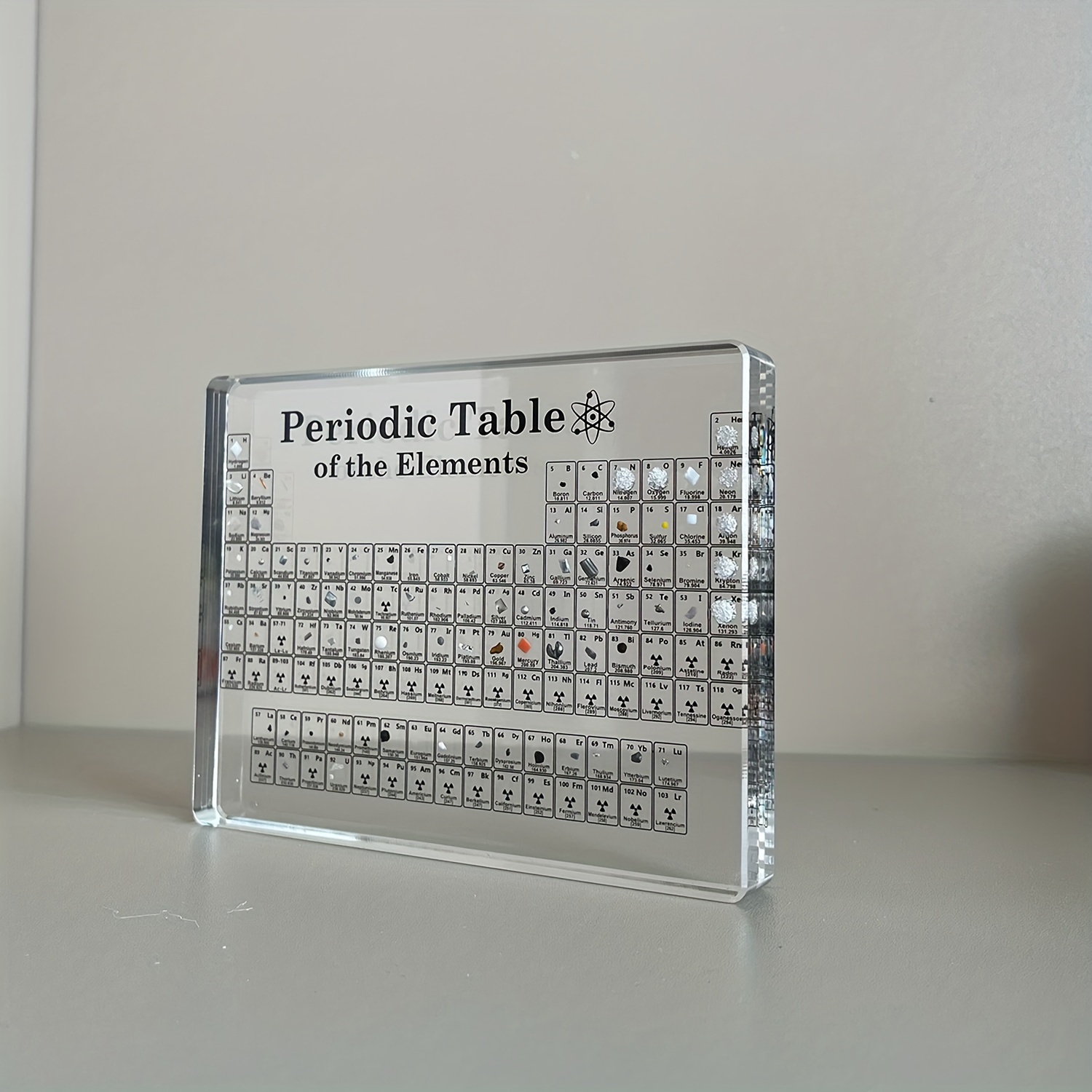 Tabla periódica real de elementos, tabla periódica acrílica con