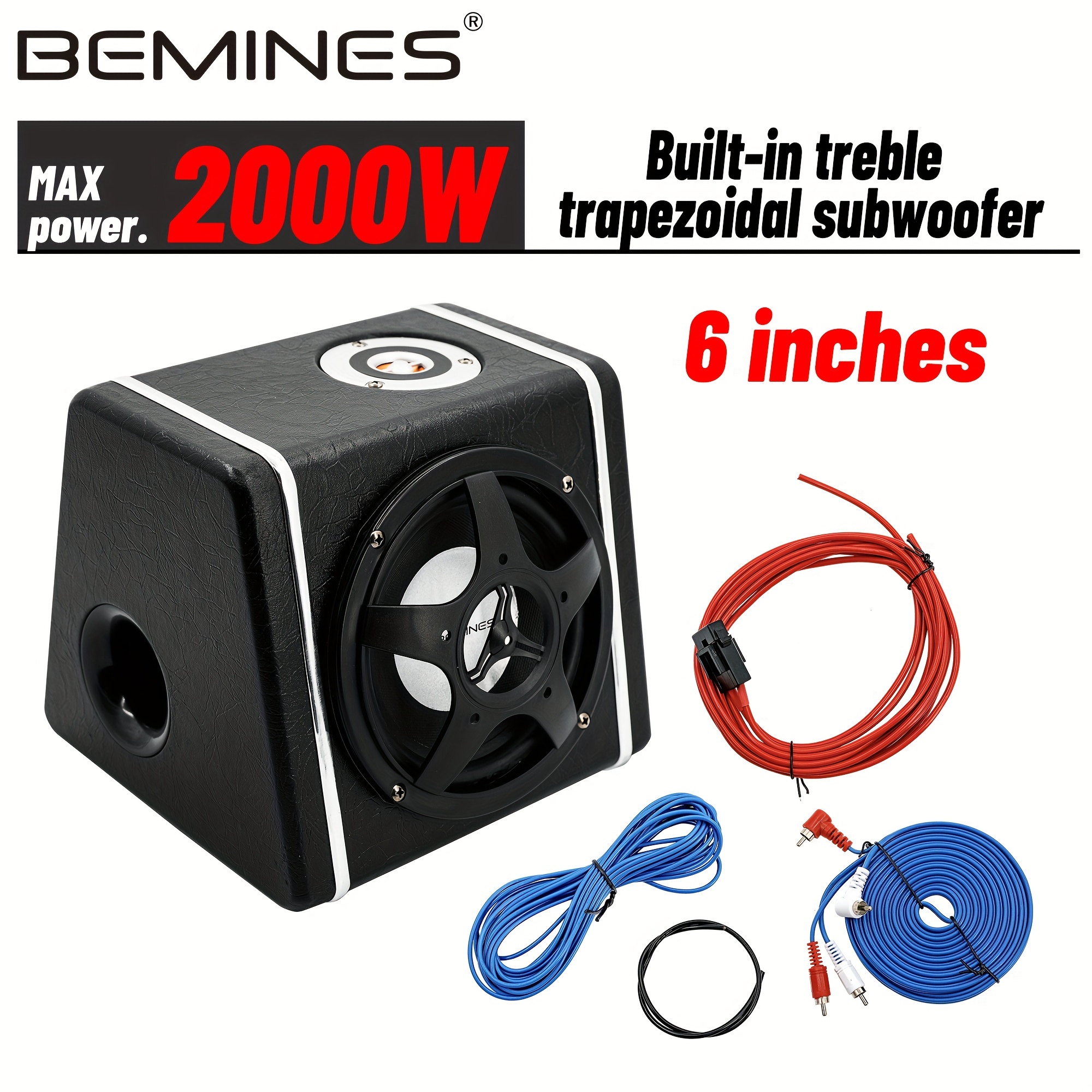 JC103 Car Audio Modified Small Steel 12V High Power 1500W Car Subwoofer, 10  Inch Ultra-thin Car Subwoofer