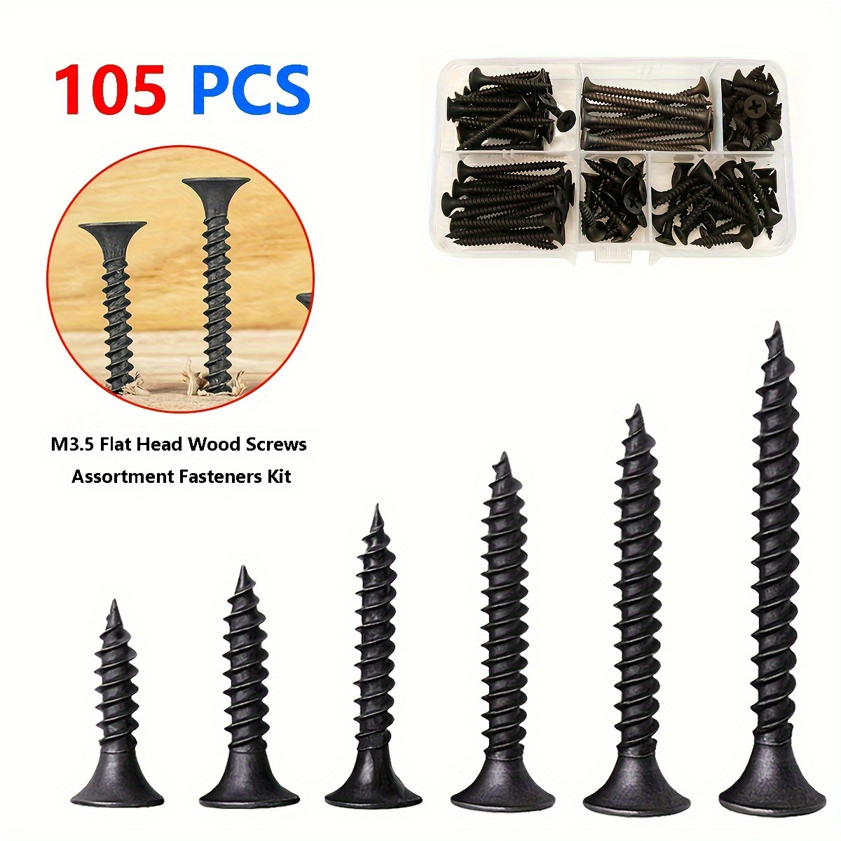1100pcs M2 Nickel-plated Flat Head Screws,screws,small Screws,screws Set,8  Sizes(4mm-20mm)