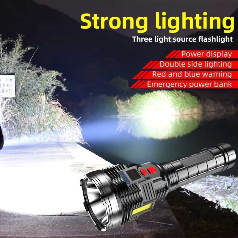 D Cell Battery Powered Led Torch Flashlight For Emergency - Temu