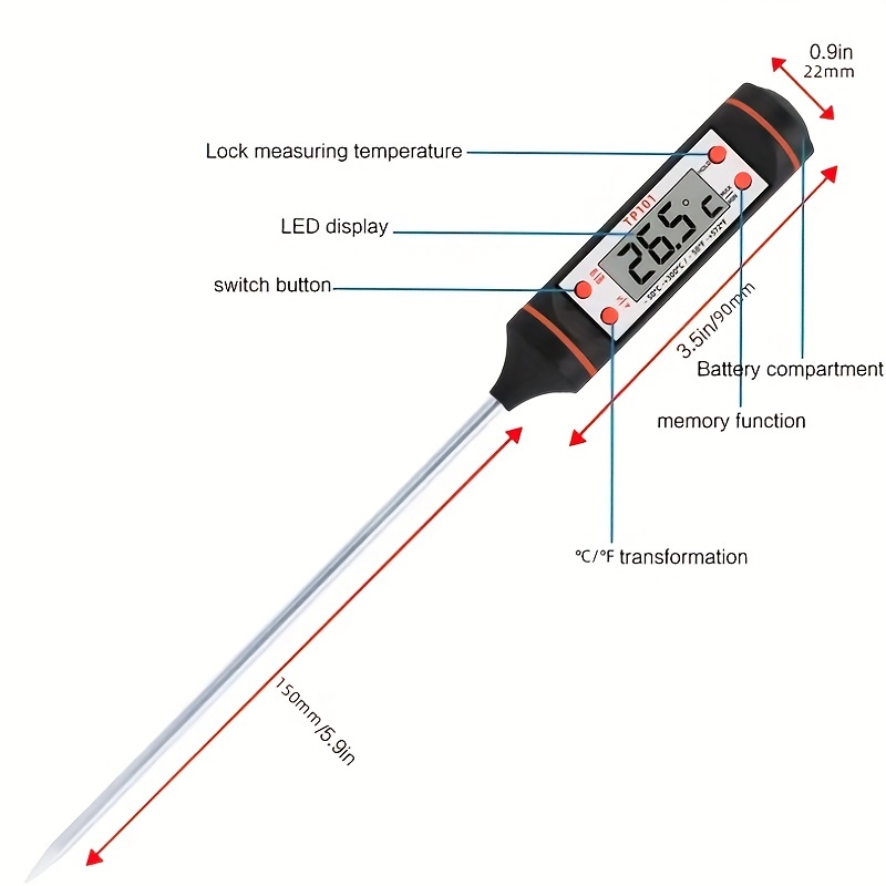 High precision Digital Thermometer Measure Oil Milk Water - Temu