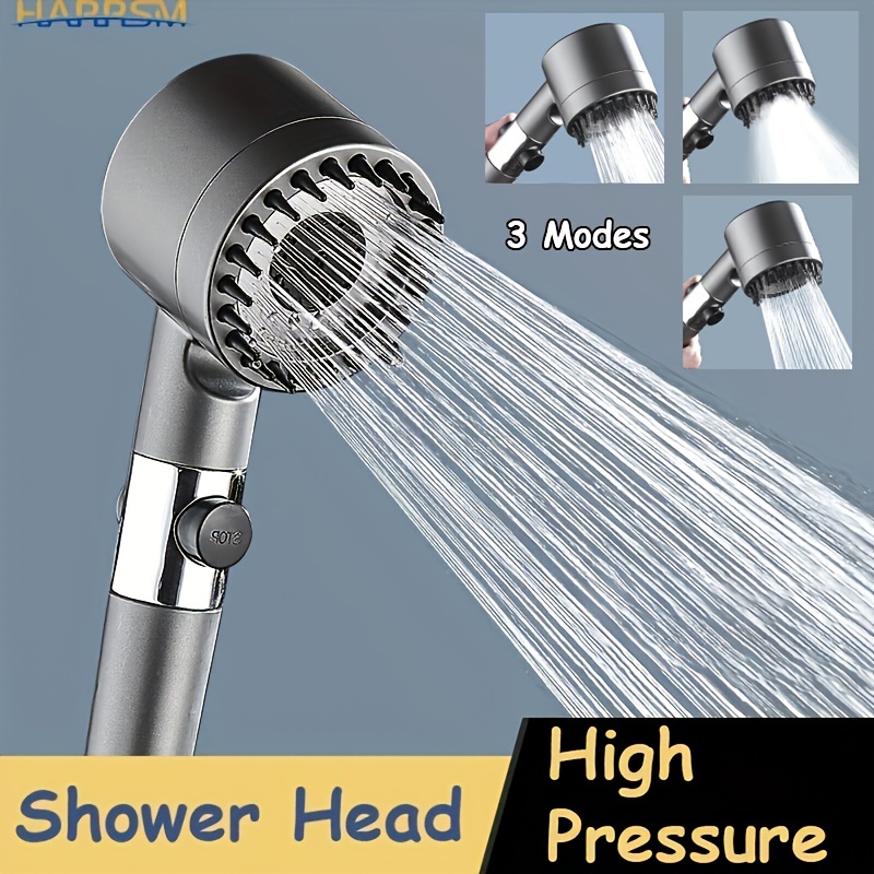 Pomme de douche Booster On/off Bouton pause Haute pression 4 modes  réglables pour les salles de bains