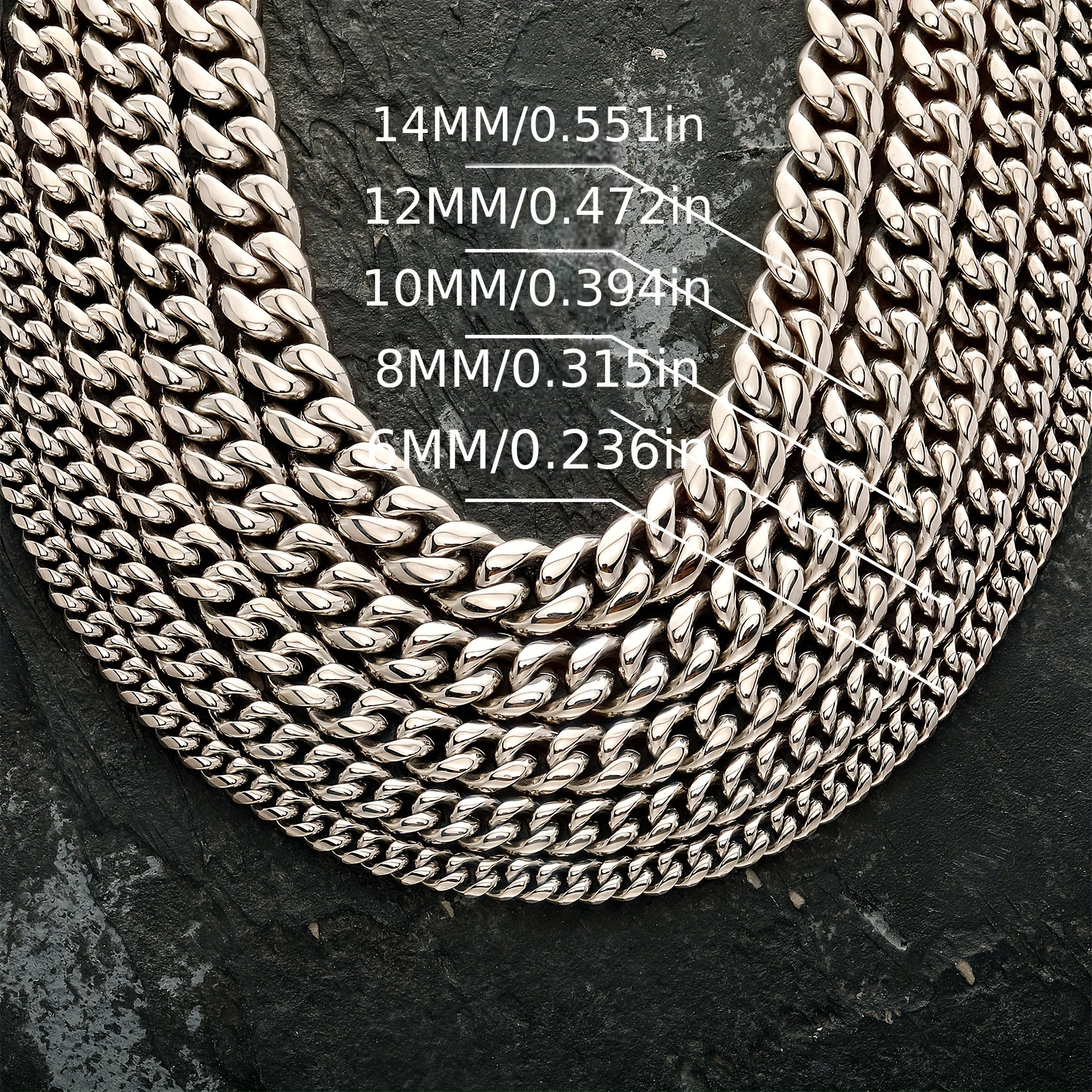 Wide Stainless Steel Chain Men's Unisex Silvery Link Chains - Temu