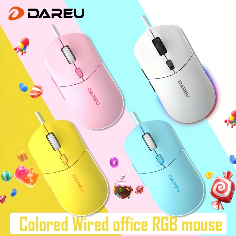 Raton Mouse para Computadora Laptop PC con Cable USB LED ILUminacion RGB  Oficina