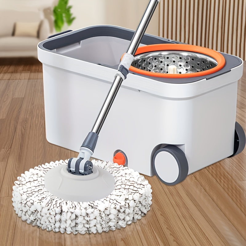  MASTERTOP Easy Wring Spin Mop & Bucket System -360 Spin Mop &  Bucket Floor Cleaning, Stainless Steel Mop Bucket with Wringer Set, 4  Microfiber Replacement Head Refills : Health & Household