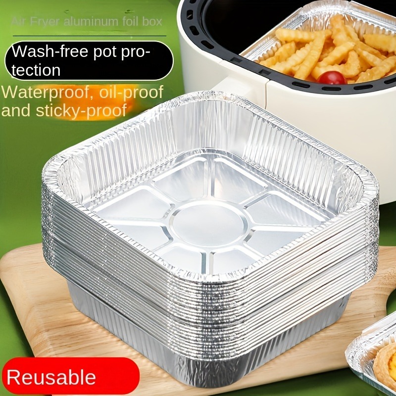 8x8 Aluminum Foil Pans with Lids - 30 Pack Square Disposable Heavy Duty  Aluminum Baking with Covers - Disposable Baking Pans for Air Fryer, Oven
