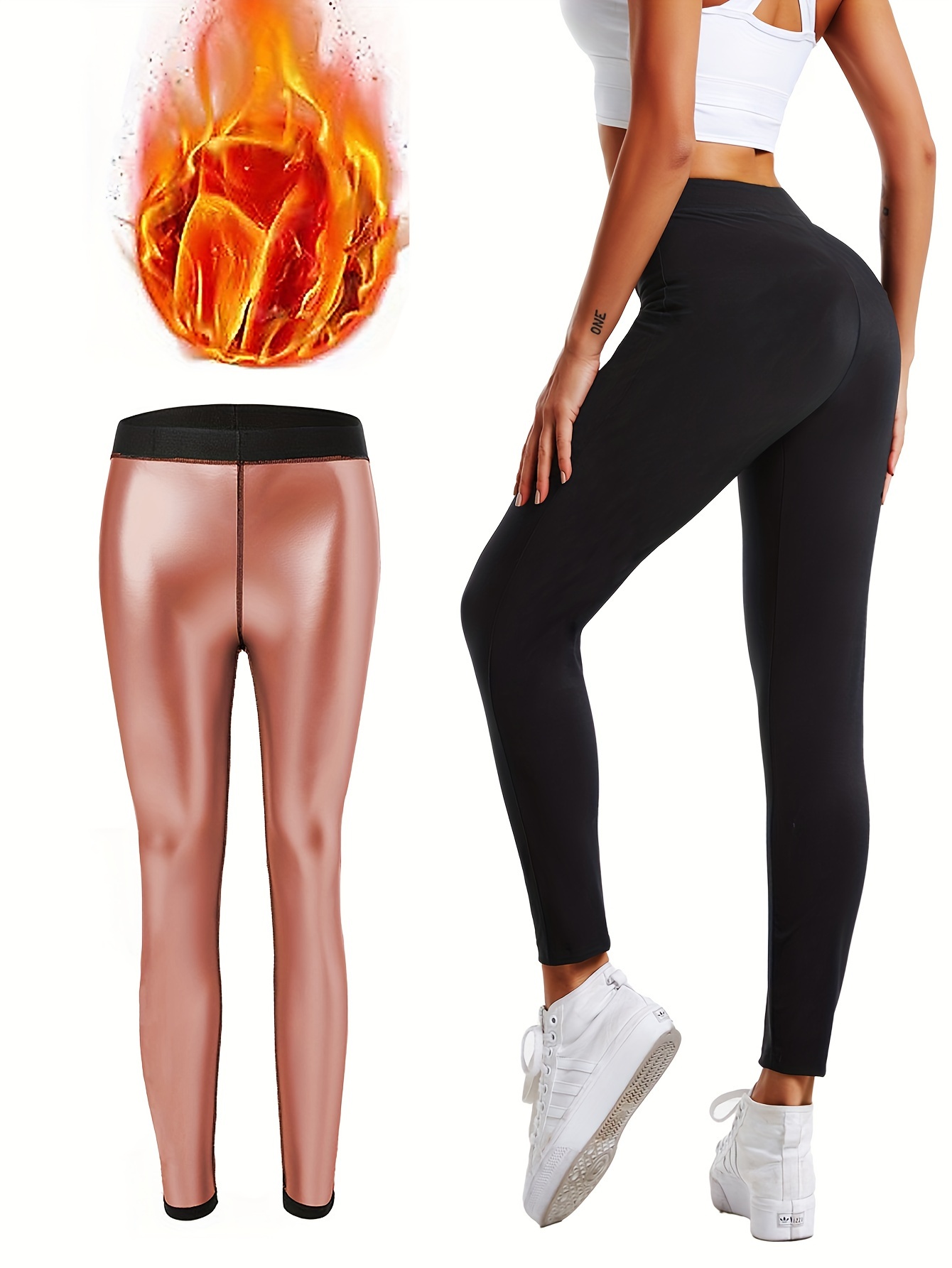 Sauna Leggings For Women, Sweat Sauna High Waist Compression Slimming  Workout Training Capris Body Shaper, Women's Activewear
