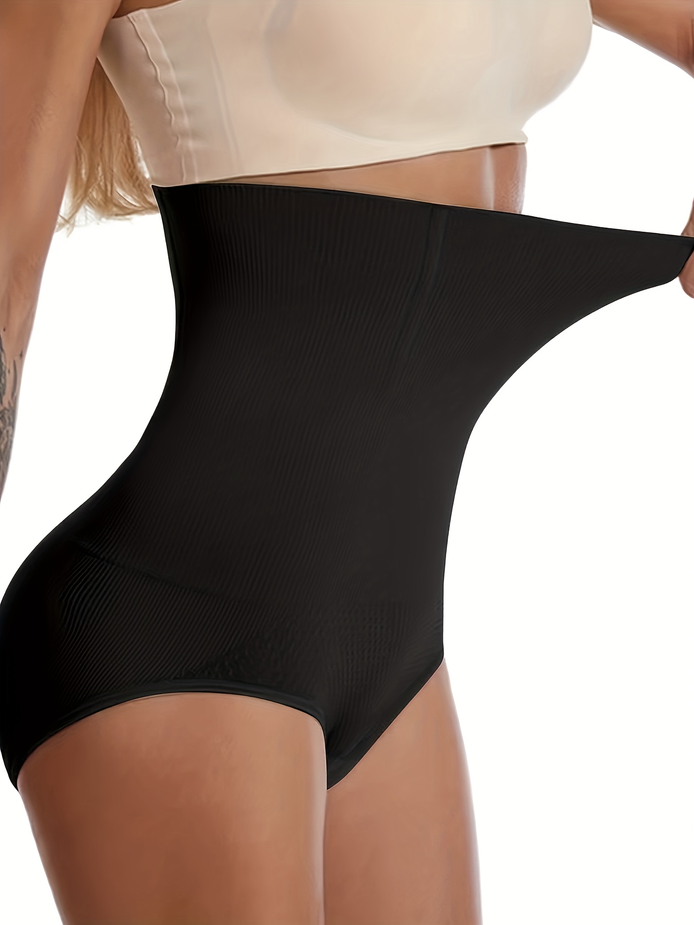 1Pc Women's Seamless High-Waist Shapewear Brief Tummy Control Butt Lifting  Body Shaper Panties For Base Layering
