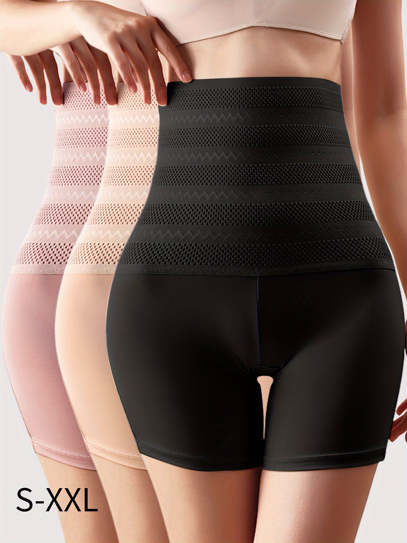 Lace Trim Shaping Shorts High Waist Seamless Tummy Control - Temu