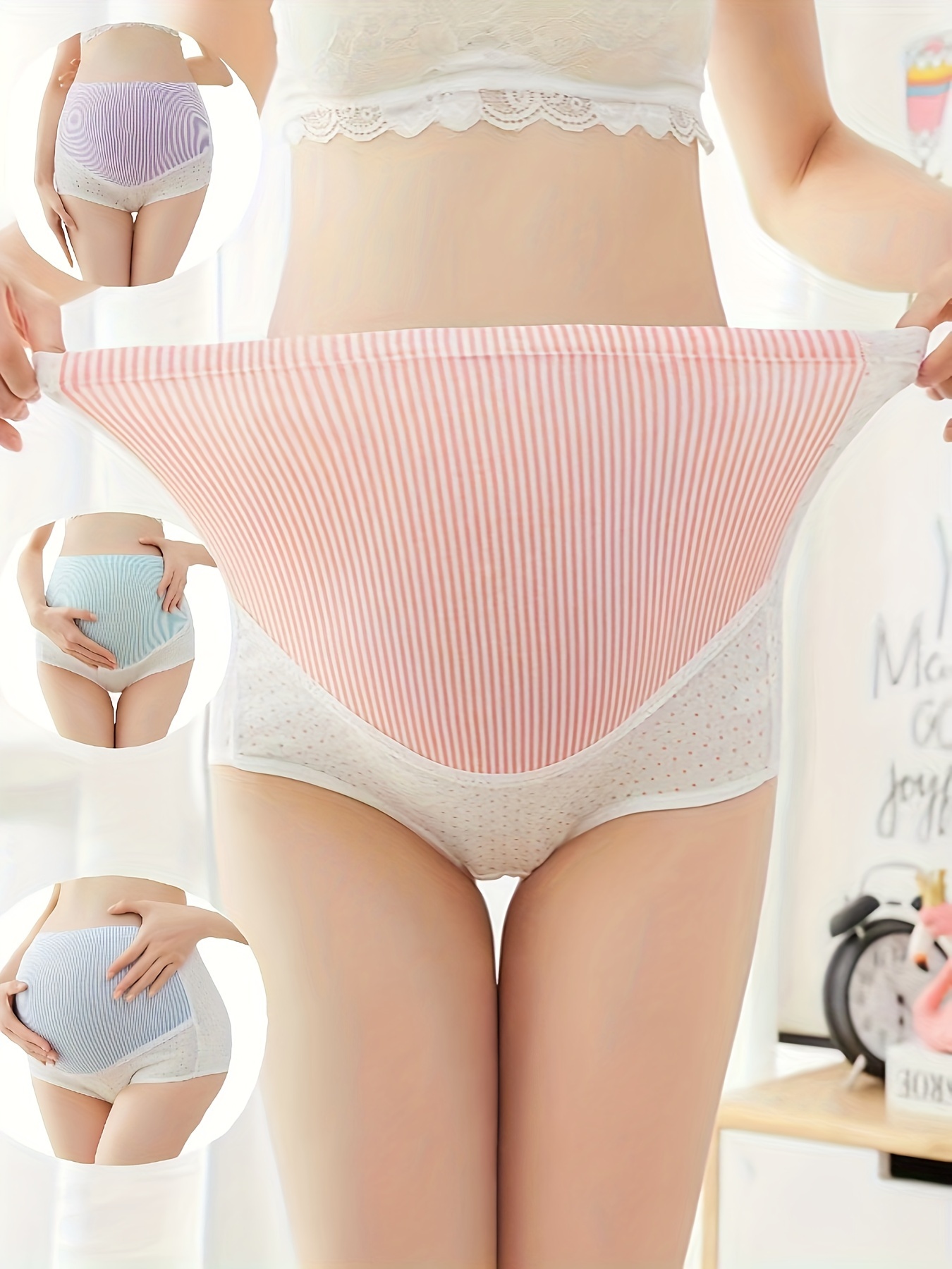 3pcs/set Simple Menstrual Panty, Comfortable Mid-waist Physiological Panties,  And Breathable Postpartum Brief