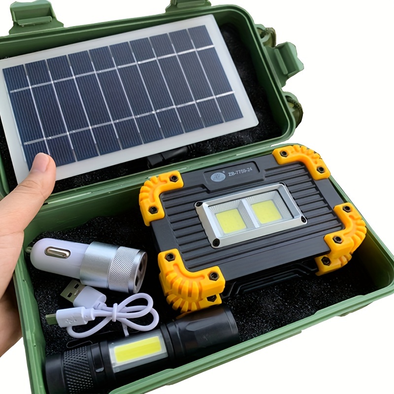 Banco de energía solar de 50000 mAh, cargador de teléfono solar portátil  con linterna, 4 puertos de salida, 2 puertos de entrada, banco de batería