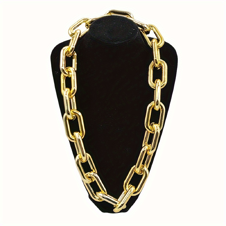 1pc 30mm Heavy Rope Chain Necklace Golden Plated Hip Hop Necklace For Men  And Women