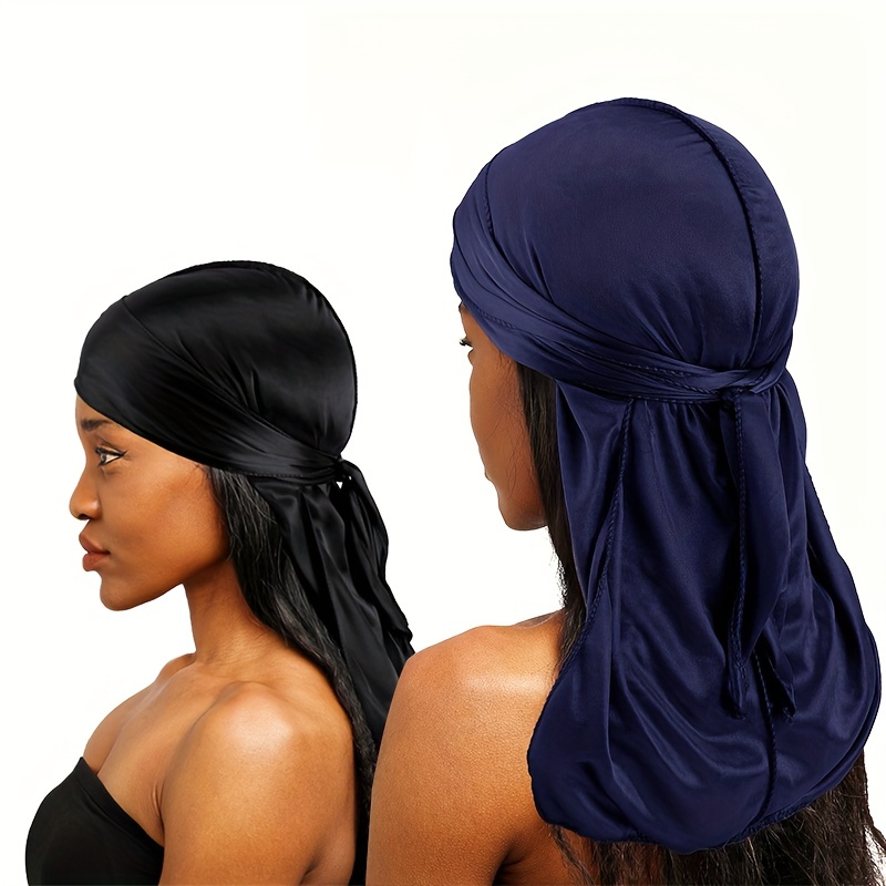 Sedoso Durag cabelo bandanas para homens e mulheres, Hiphop