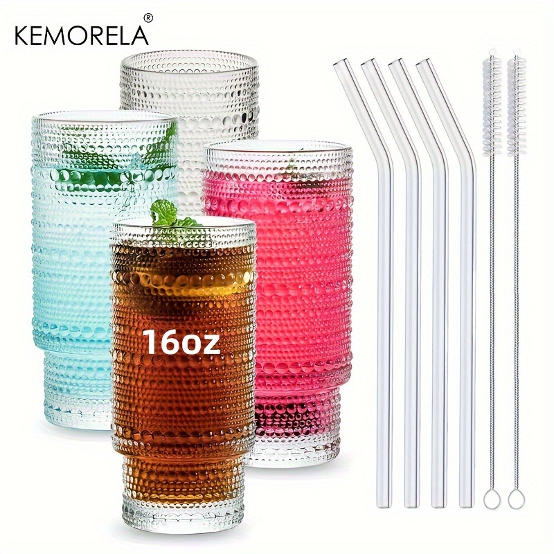 Lead-free Crystal Drinking Glasses Set - Hand-cutting Everyday Drinkware  For Cocktails, Iced Coffee, Ice Tea - Dishwasher Safe - Temu
