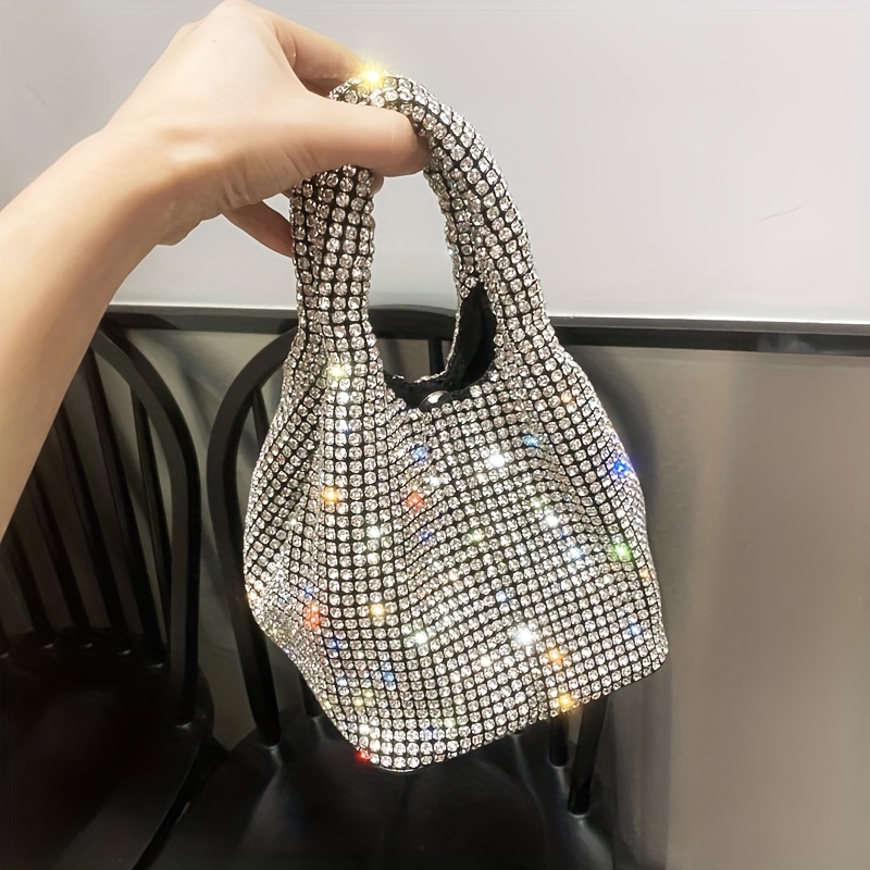 Luxury Shiny Rhinestone Diamond Square Bag Women Handbag Crystal